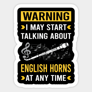 Warning English Horn Cor Anglais Sticker